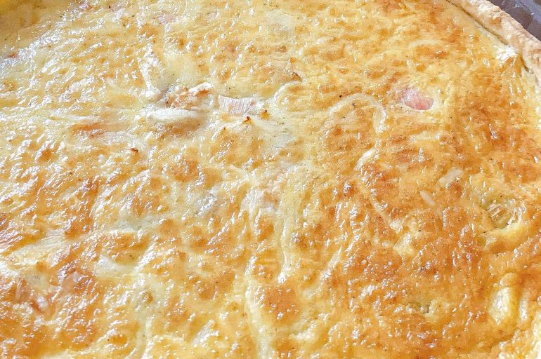 Quiche aux poireaux et crevettes