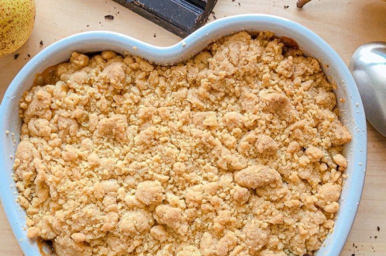 Crumble poires chocolat